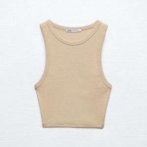 NWOT Zara Women's Tan Sleeveless Top, size S,  NWQ but no tag